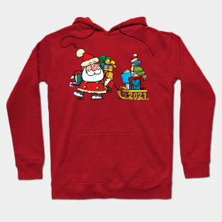 Santa Claus pulls a sledge Hoodie